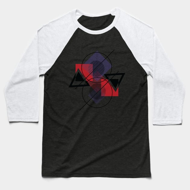 Abstract Geometric Art Baseball T-Shirt by TKDoodle
